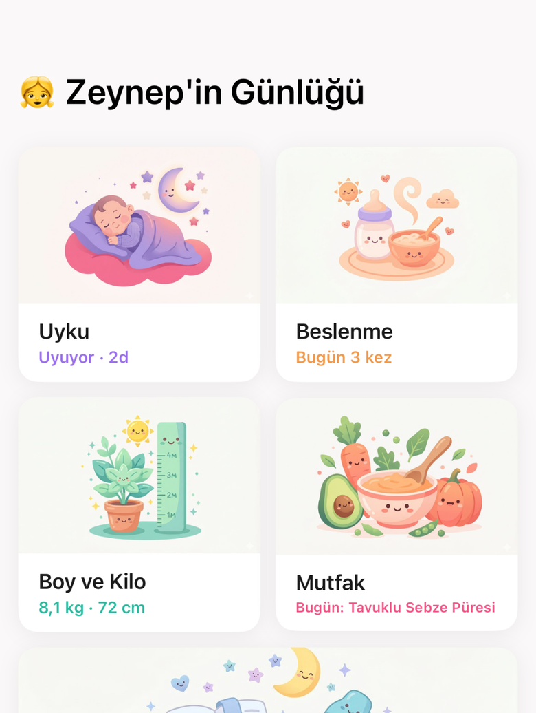 Günlük — uyku, beslenme, boy-kilo takibi ve mutfak bir arada